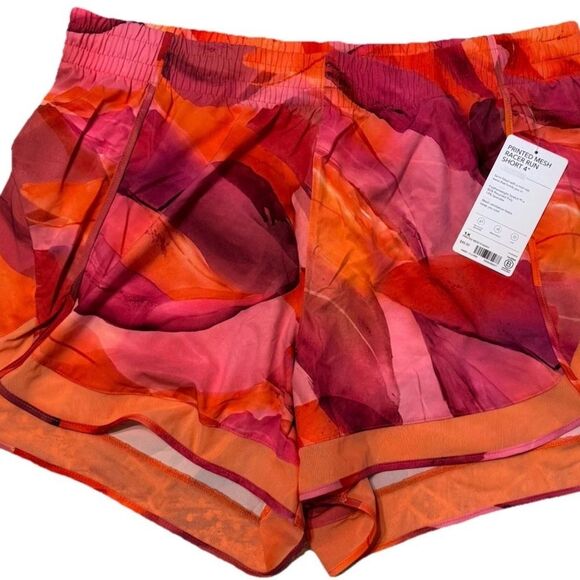 Athleta Pants - Athleta Orange and Pink Racer Run Athletic Shorts Lightweight Comfort